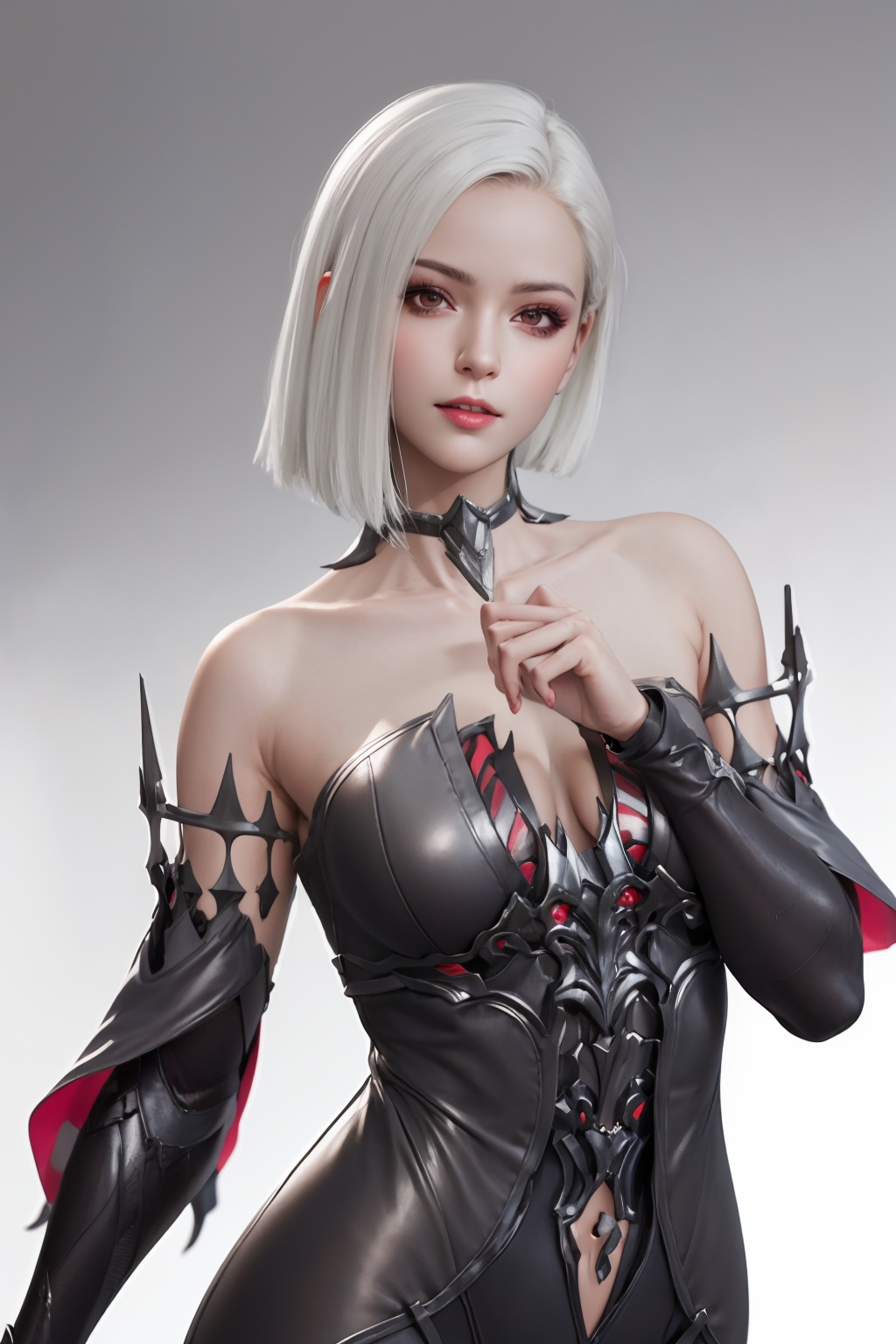 (masterpiece, best quality:1.3),ultra highres,8k,(realistic, photorealistic:1.4),best quality,masterpiece,1girl,detached sleeves,facial mark,makeup,navel,simple background,bashful,solo,<lora:逆战薇拉:0.7>,
