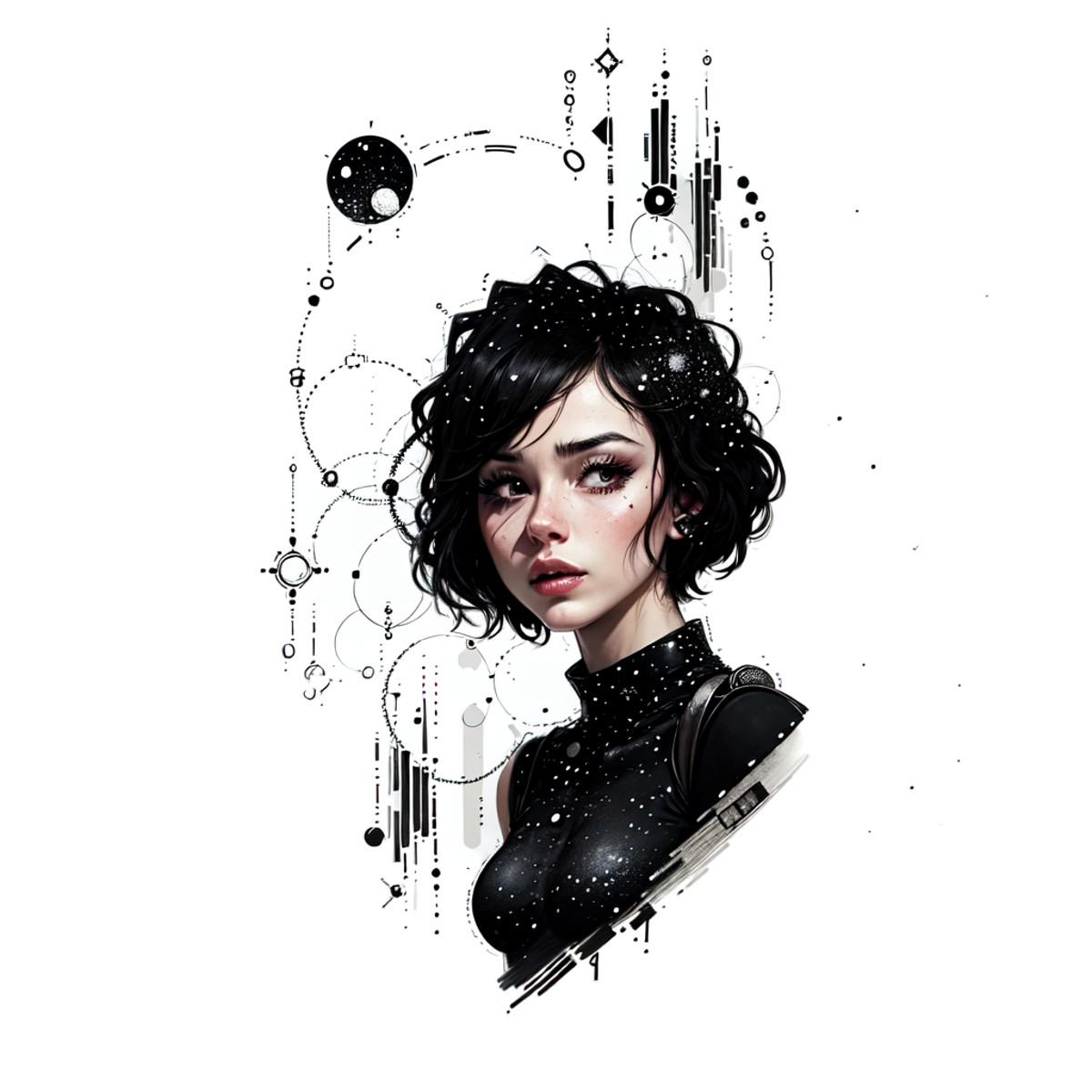 A woman in the style of b1nk on Tensor.Art