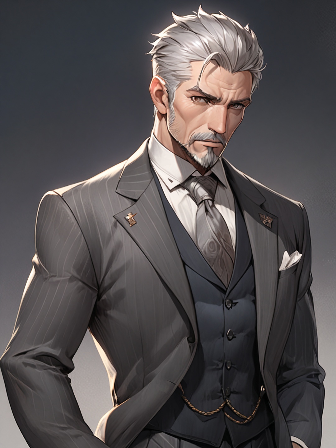),  (A weathered veteran male),  (gray-haired in appearance) on Tensor.Art