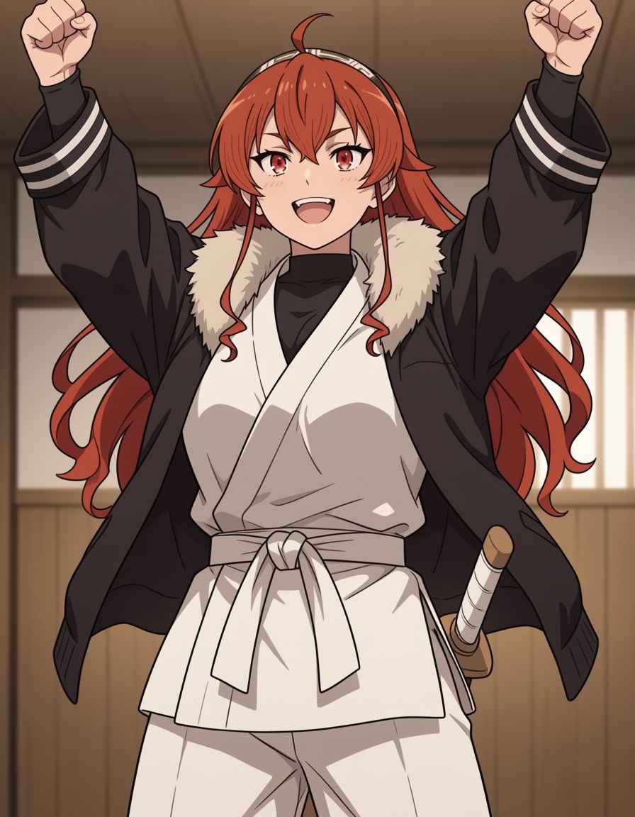 1girl,  happy,  wooden sword on waist on Tensor.Art