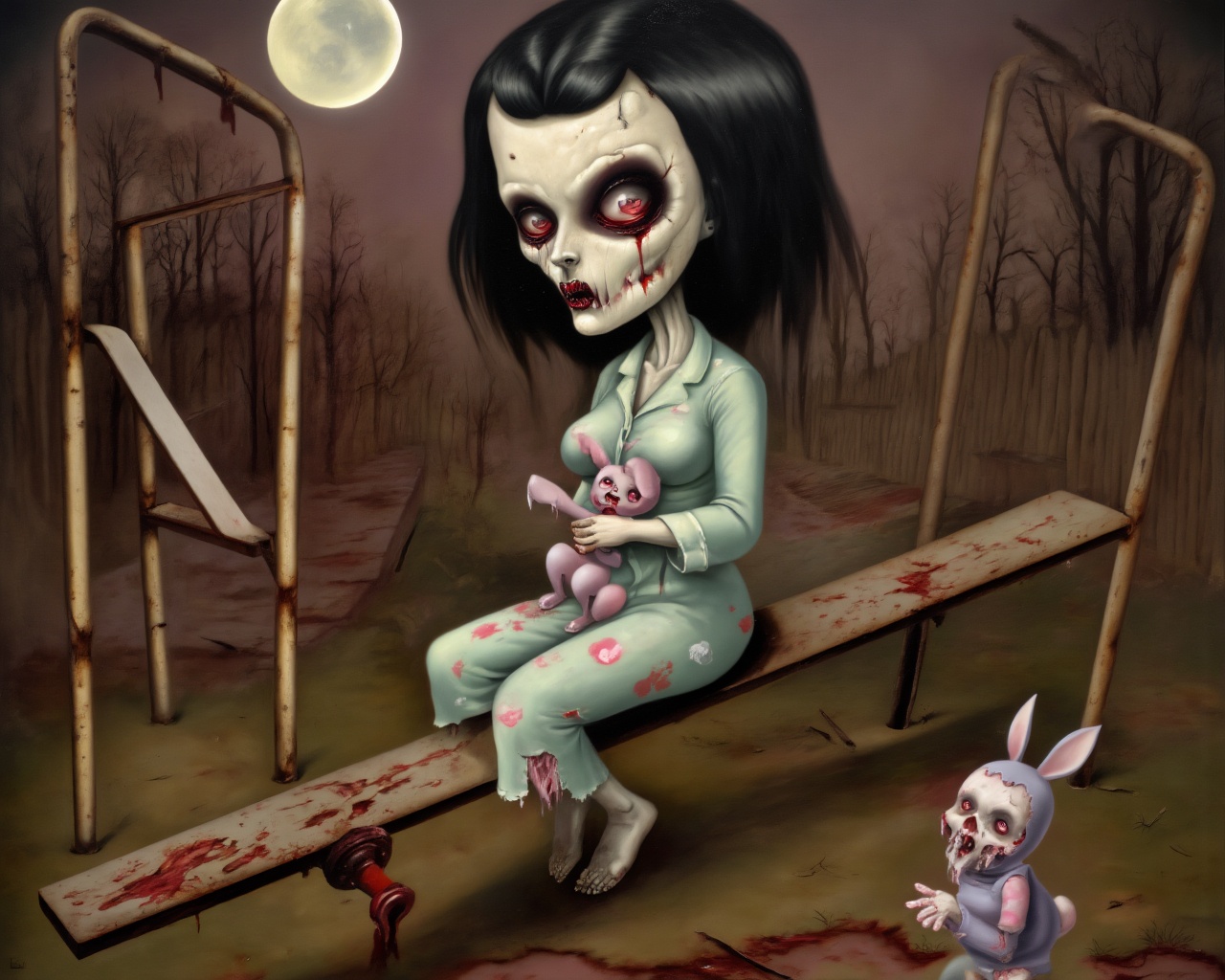 old oil painting of a gothic woman,  rotting,  large breasts on Tensor.Art