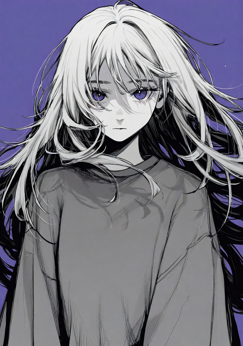 1girl,  spot color,  monochrome on Tensor.Art