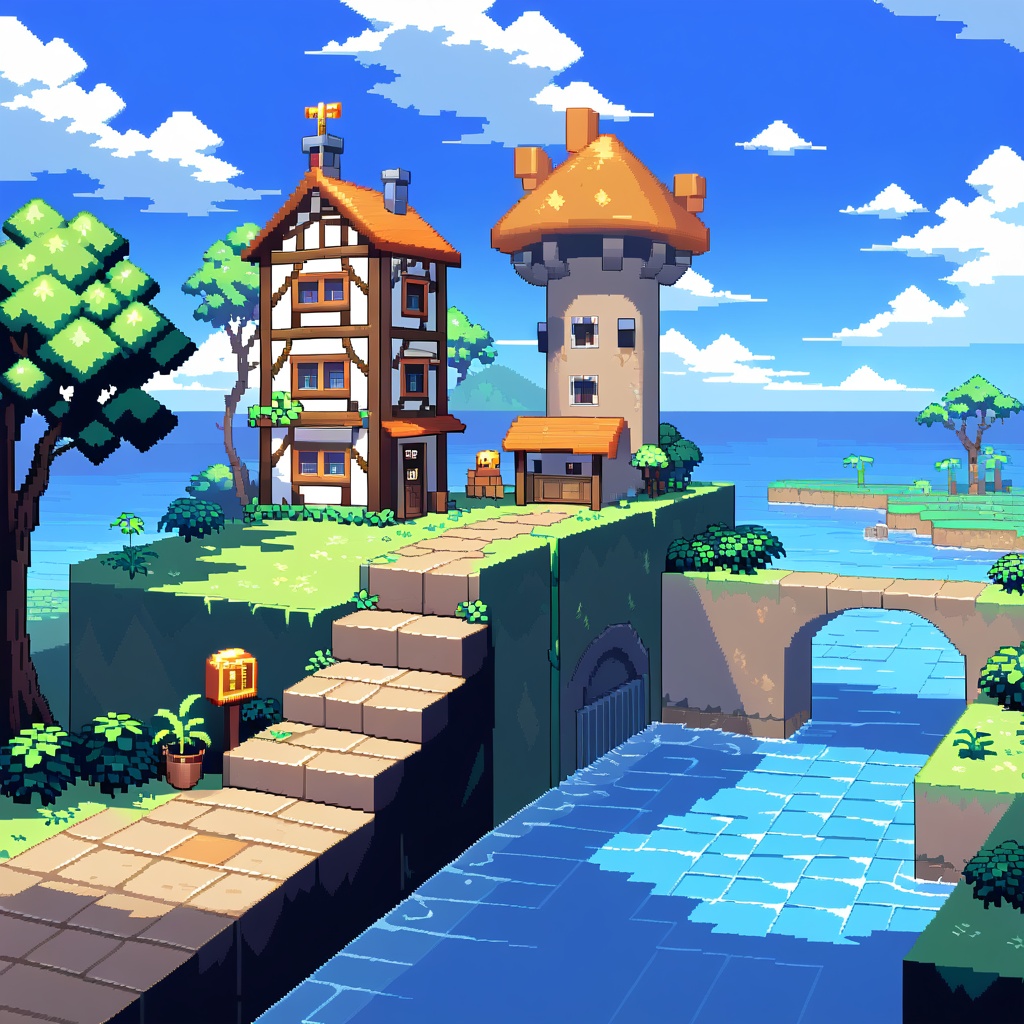 pixel-art,  a0b,  scenery on Tensor.Art