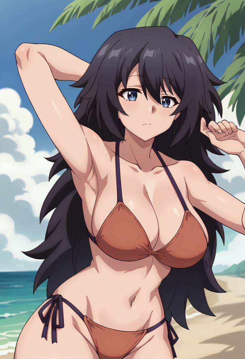 miss starga,  long hair,  black hair on Tensor.Art