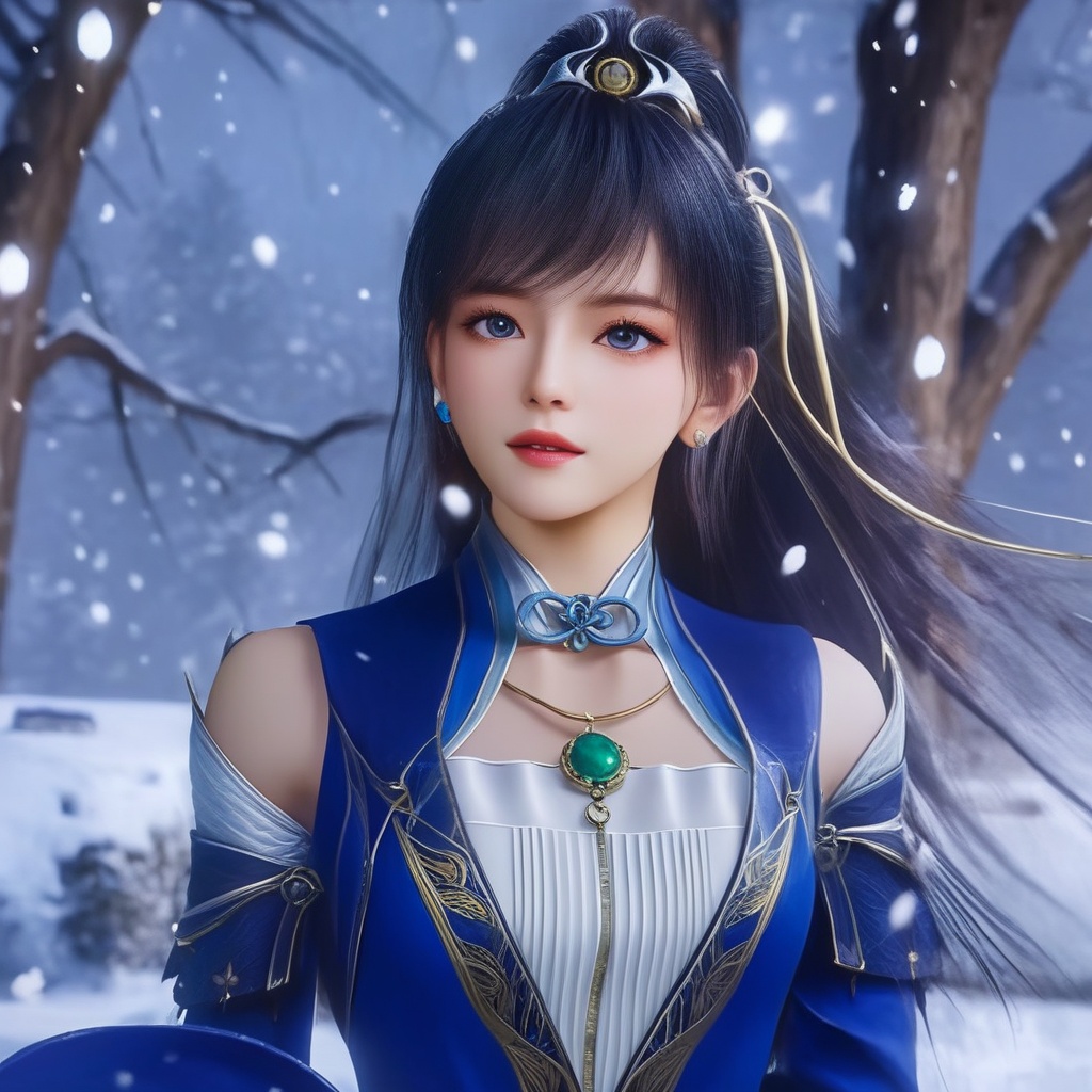 <lora:849-DA-XL-斗罗大陆-唐雅:0.8>, (,1girl, ,best quality, ),,  picture-perfect face,   clean, masterpiece,     cinematic lighting, cinematic bloom, fantasy,  , unreal, science fiction, ((,1girl, pov,))(((,tree, 1girl, full moon,snowing,snow ,solo,     solo focus,  long_hair, looking_at_viewer,  )))  (rich:1.4,)     prestige, luxury, jewelry, diamond, gold, pearl, gem, sapphire, ruby, emerald, intricate detail, delicate pattern, charming, alluring, seductive, erotic, enchanting, hair ornament, necklace, earrings, bracelet, ,