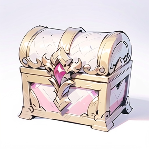 Game icon,enhanced edges,Treasure Chest,gem,crystal,ink edges,still life,no humans,white background,simple background,Pink theme,(((Exquisite details))),8k,(((HD))),whole body,white_background,<lora:huanqing_shuimotubiao_v4:0.8>,