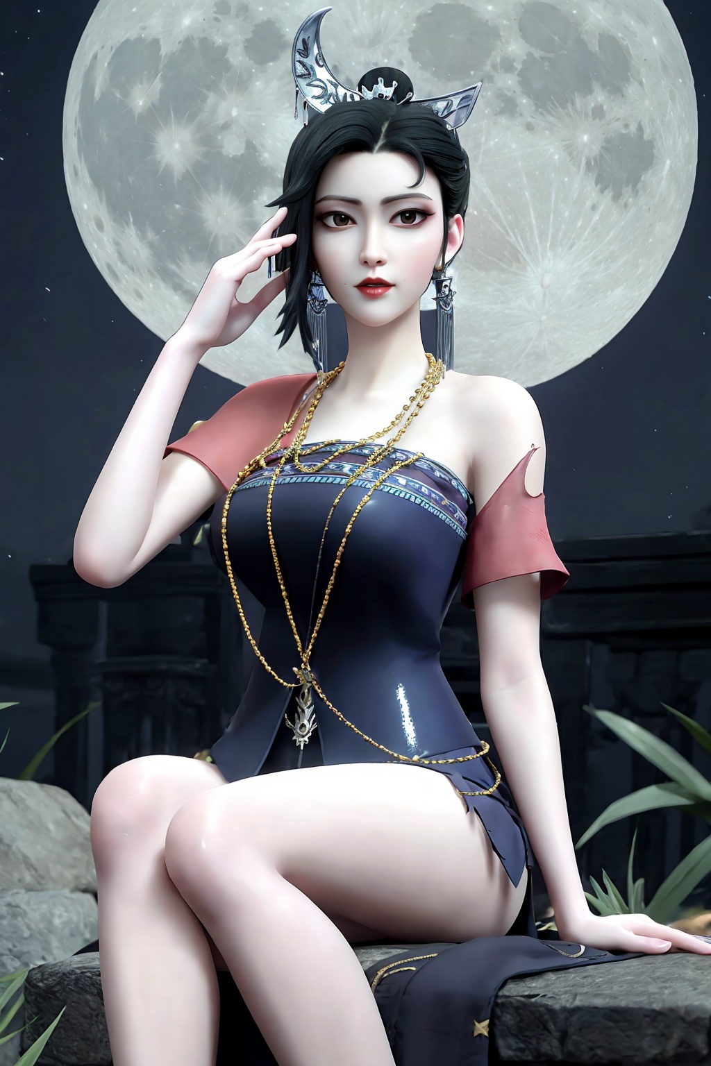 sitting,  dress,  chinese_clothes on Tensor.Art