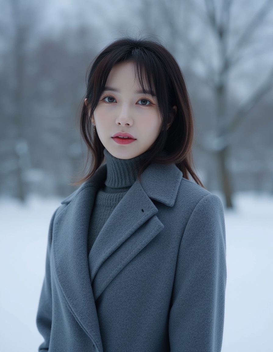 "Song Hye-kyo's cement-gray MaxMara 101801 coat (modified with 2cm raised waistline),  shot with Sony Venice 2 capturing s...