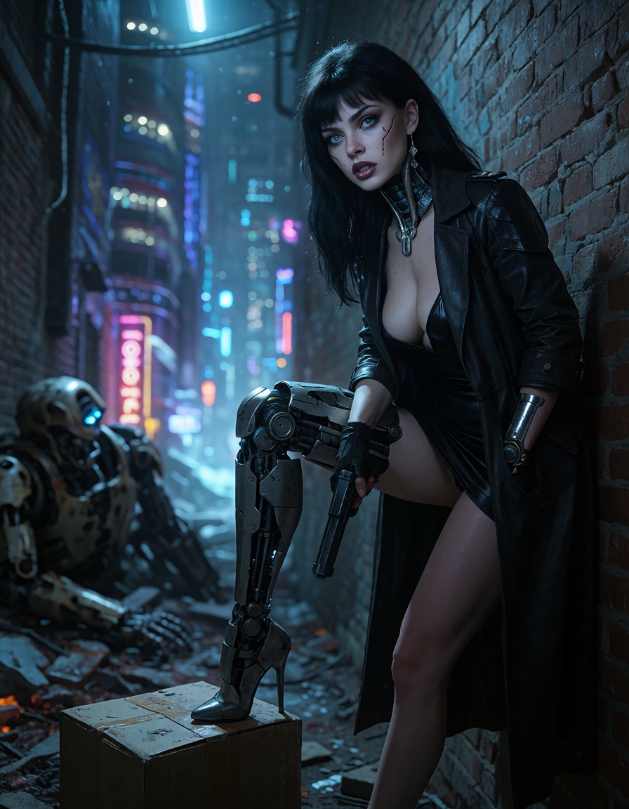 cyberpunk setting,  sci fi,  neon lighting on Tensor.Art