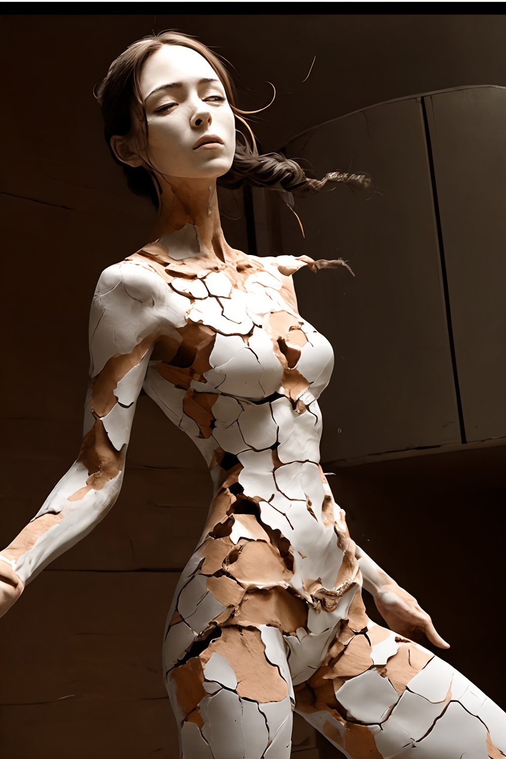 Broken Human Body,Broken,a woman is dancing,cowboy_shot,<lora:The Beauty of Broken-000004:0.7>,<lora:more_details:0.4>,, masterpiece, best quality,