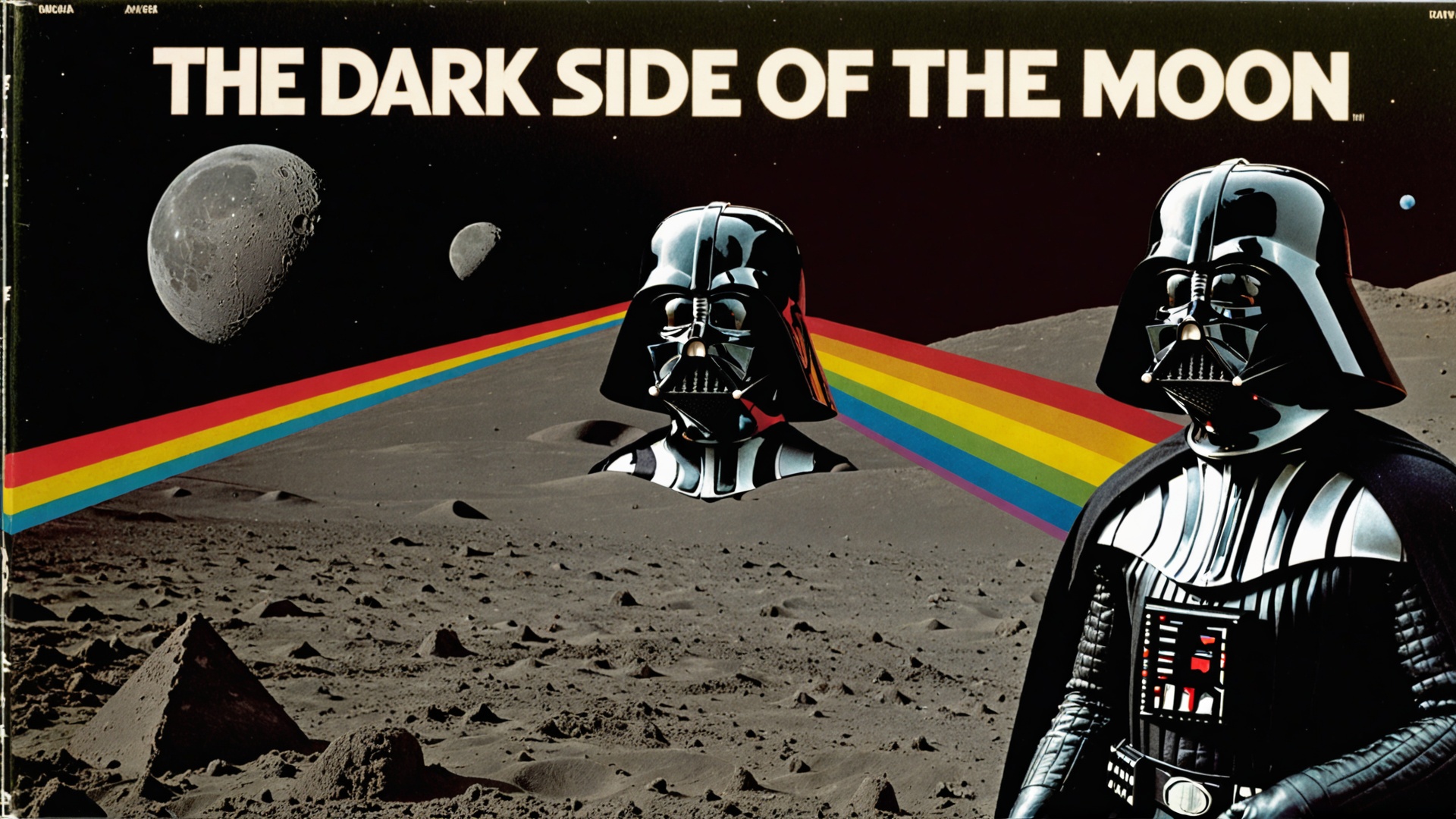 Album cover of "The Dark Side of the Moon" featuring Darth Vader. on Tensor.Art