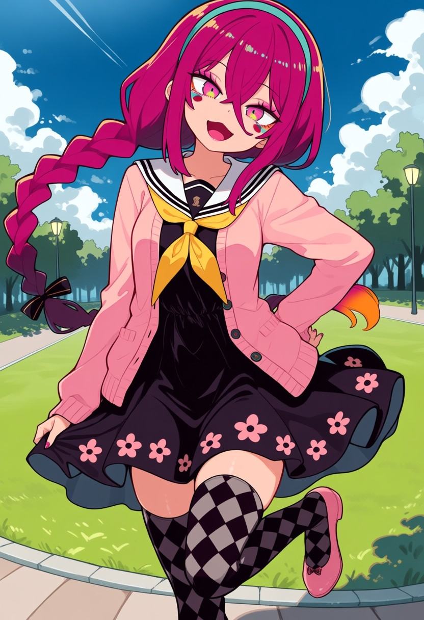 cmbspanima,  1girl,  dark pink hair on Tensor.Art