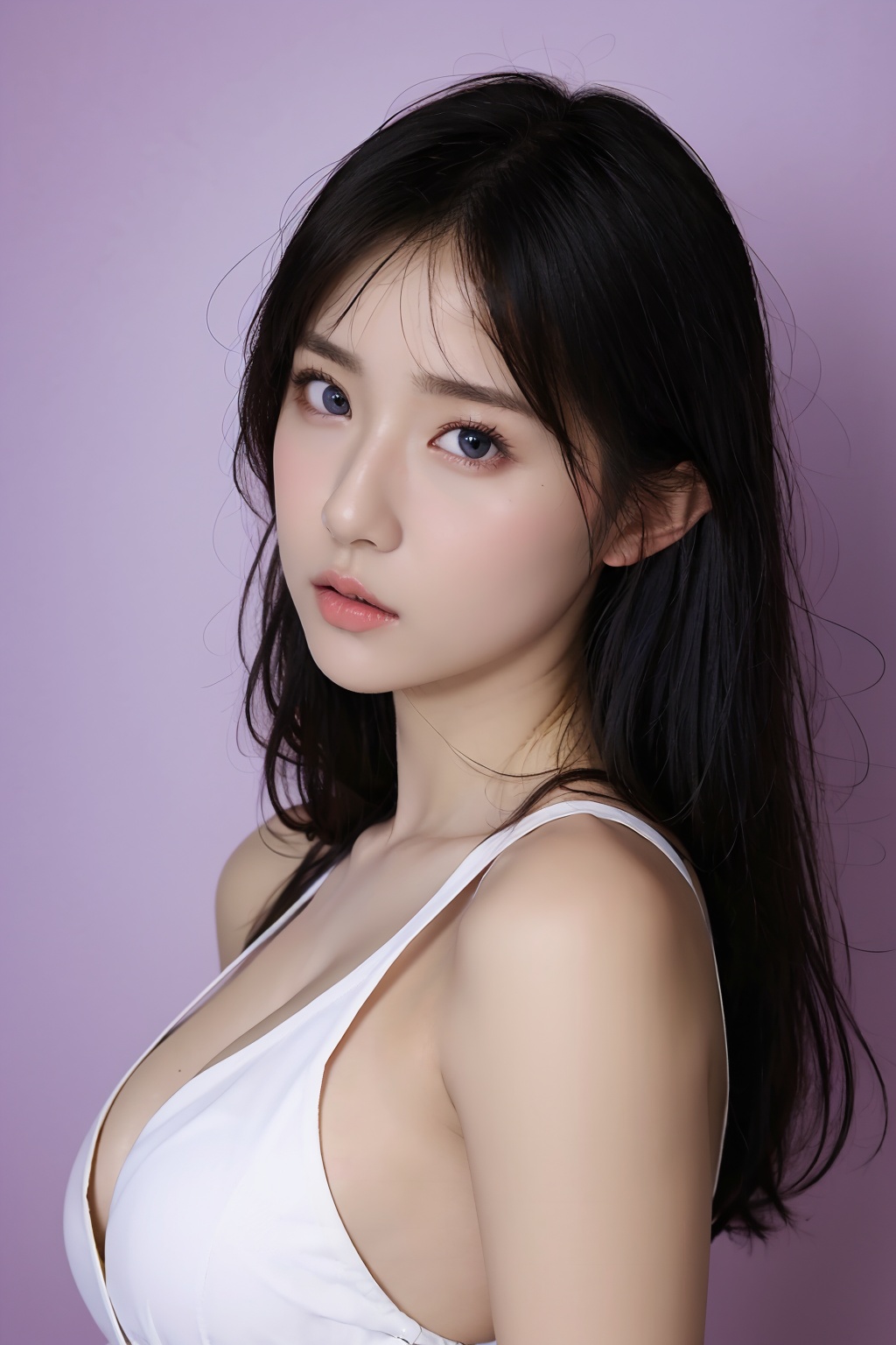 A plump figure:1.7,clothes color random,bronzed skin,Skin **** fat,Tanned skin,best quality,Masterpiece,Super High Resolution,true,1 girl,blue eyes,Don't Be Naked,1girl,front view,looking_at_viewer,(upper_body:1.4),solo