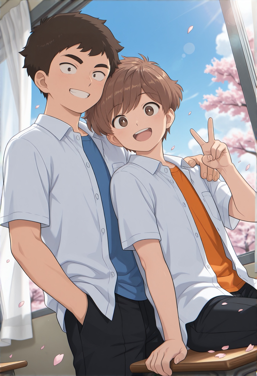 male focus,  TakeuchiGFIN,  Takeuchi-dark brown hair on Tensor.Art