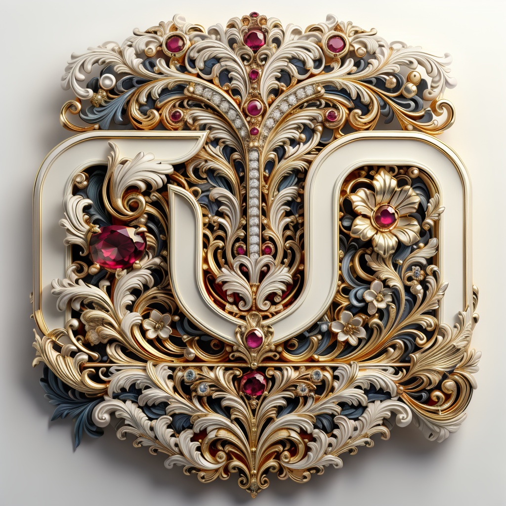 baroque style,hjyvktrtext2,diamond,ruby,pearl,<lora:hjyvktrtext2--000019:0.75>,((gold border)),(white background:1.4),simple background,letter,text design,masterpiece,best quality,(highly detailed),((fractale art)),high key,white flower,light background,red,<lora:hjyzb-000007:0.3>,