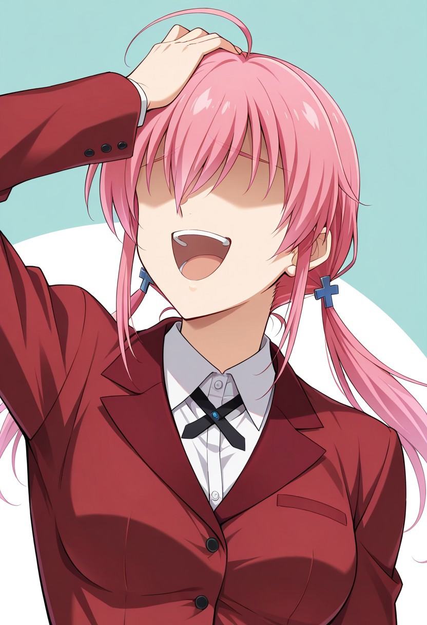 ioyahaha,  hand to head,  open mouth on Tensor.Art