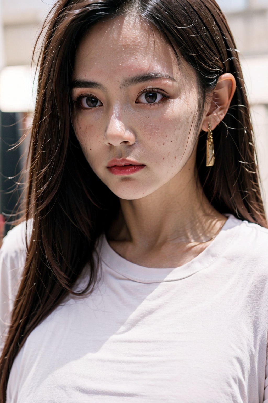 (masterpiece, top quality, best quality,aesthetics:1.2),ultra-detailed,1 girl,long hair,close up,(white tshirt:1.4),<lora:Again_Girl_A8:0.8>,<lora:freckle_slider_v1:1>,<lora:SkinTexture_B:0.6>,<lora:FilmVelvia3:0.5>,<lora:skin_slider_v10:1>,<lora:AgainMix_FrecklesSliders:0.1>,