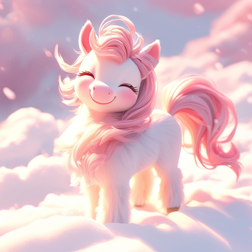 wuma, pony, ^ ^, whiskers, cute, cc-color-correction, mf-movie-filter, warm colors, whimsy and dramatic lighting, white fur, soft lighting, fluffy, pony focus, closed eyes, no humans, snow, outdoors, smile, full body, sky, closed mouth, 1girl, simple background, cloud, white background, red theme, happy, standing<lora:wuma_xl:0.8>,