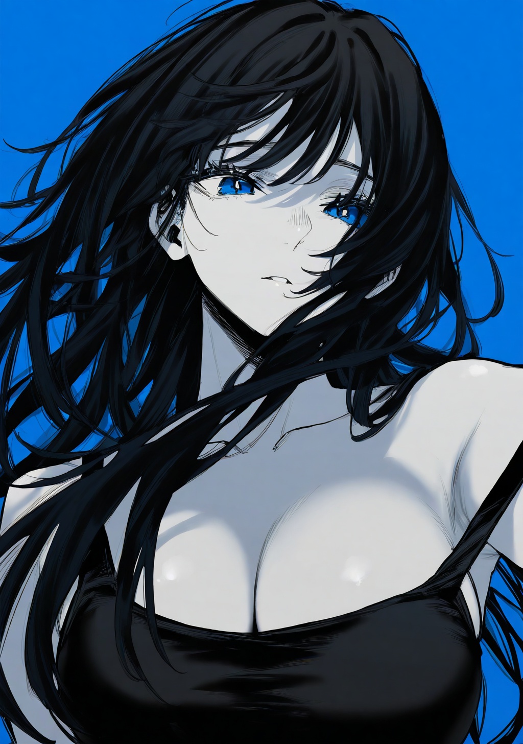 1girl,  spot color,  monochrome on Tensor.Art