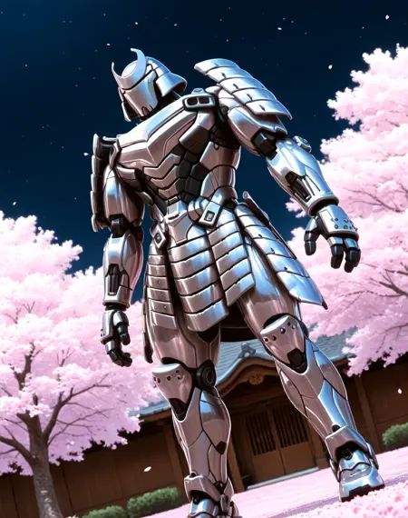 Silver Samurai,  robot,  armor on Tensor.Art