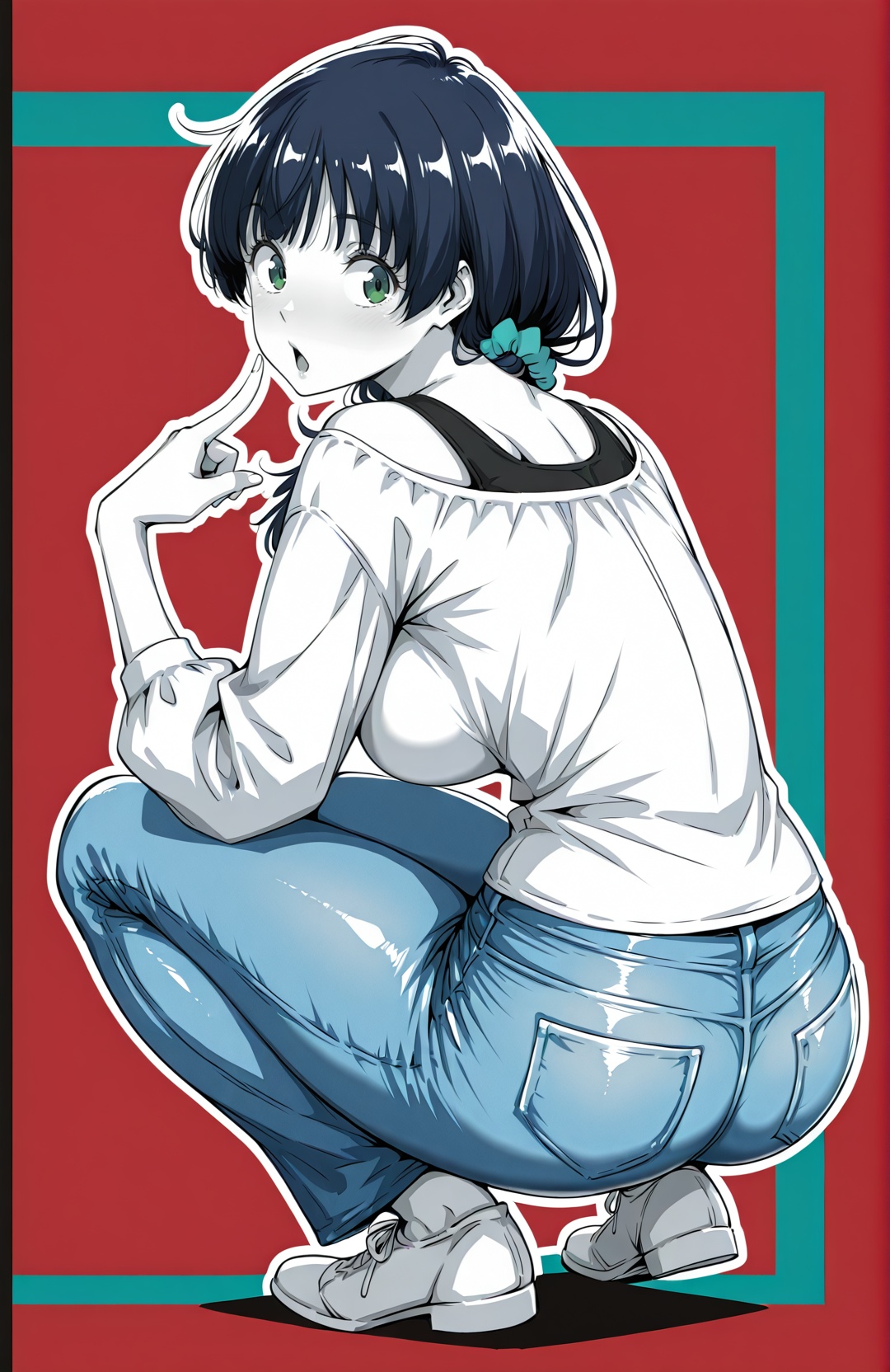yamamura ami,  dark hair,  green eyes on Tensor.Art