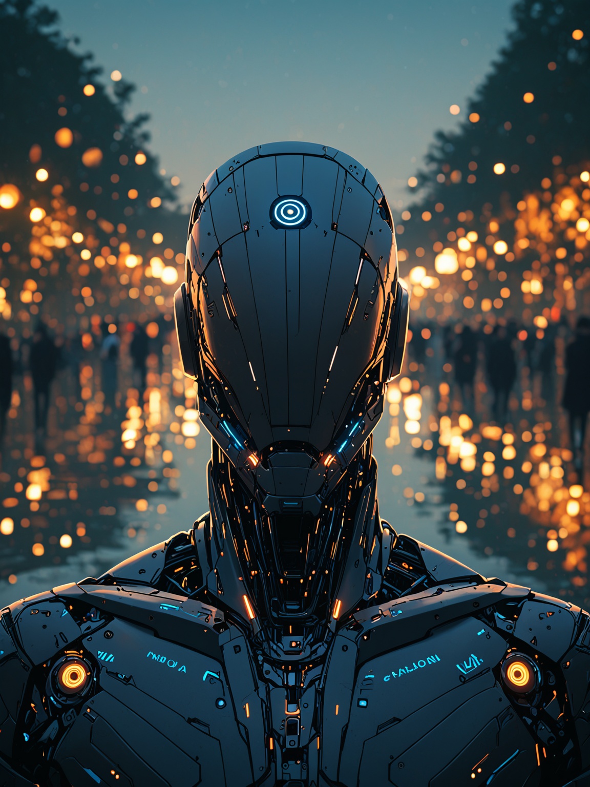 noface robot ponyxl,  Evening light creates a calm ambiance,  score_9 on Tensor.Art