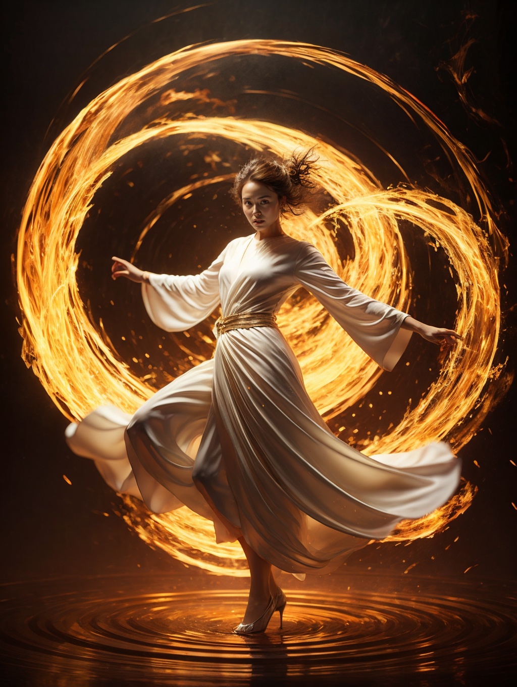 female,white romper,dancing,solo,full_shot,floorx,fire,HWXY 