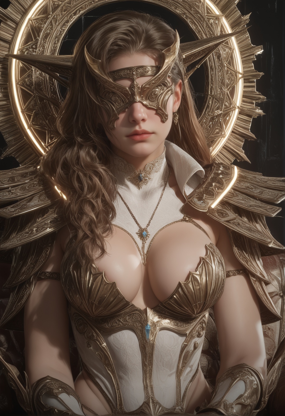 supermodel,score_8_up,score_7_up,hyperdetailed,hyperrealistic,volumetric lighting,focus on face,textured skin,eye lighting,SkinHairDetail,zPDXL,intricate and refined delicate details,unreal engine,very attractive,ultra high res,Expressiveh,realistic skin,score_9,score_8_up,score_9,score_8_up,1 girls,high cold face,yujie,breasts,jewelry,best quality,<lora:77duy:0.8>,armor,breasts,brown hair,cleavage,covered eyes,long hair,necklace,shoulder armor,white background,sit on the sofa,