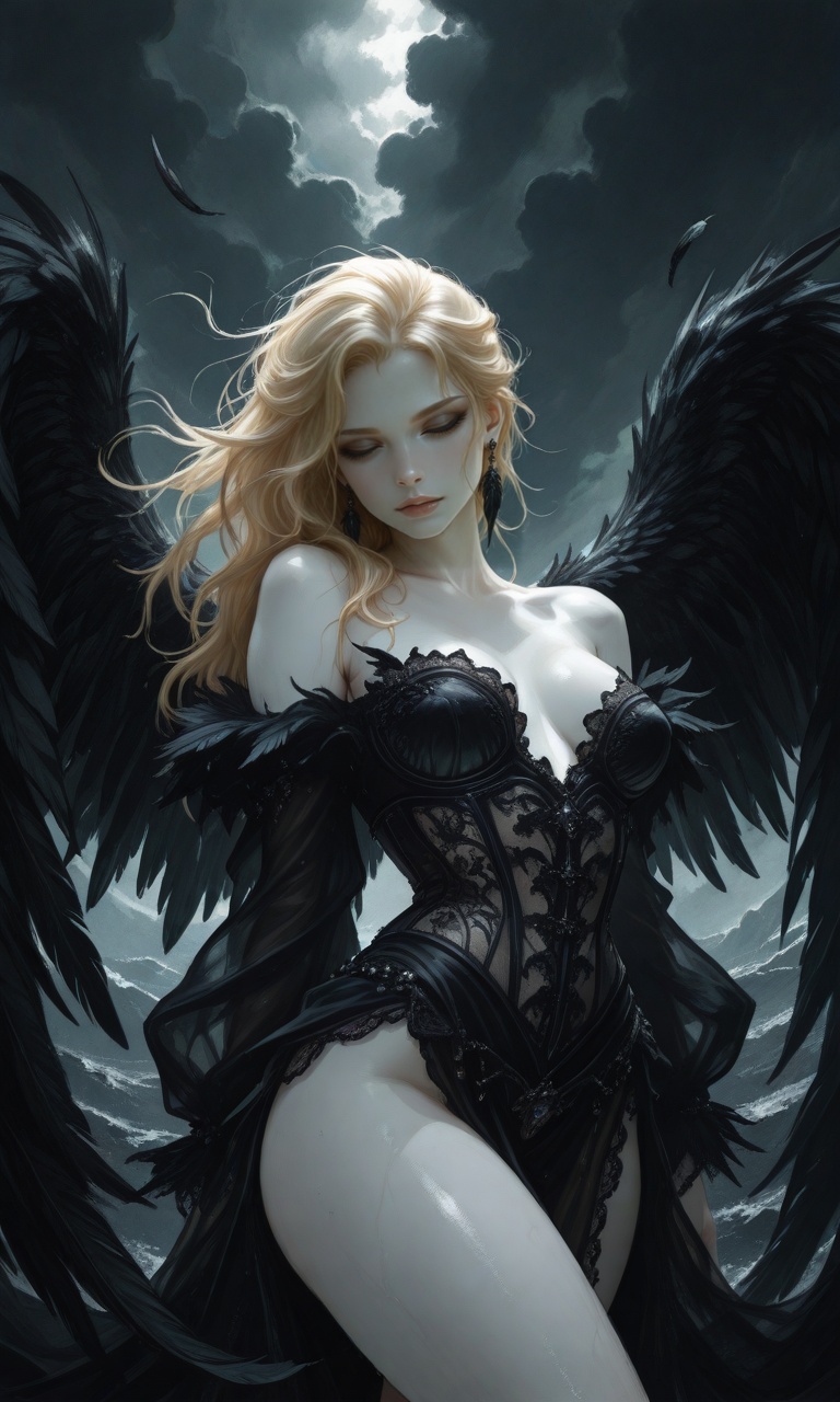 Female,  blonde hair,  long on Tensor.Art