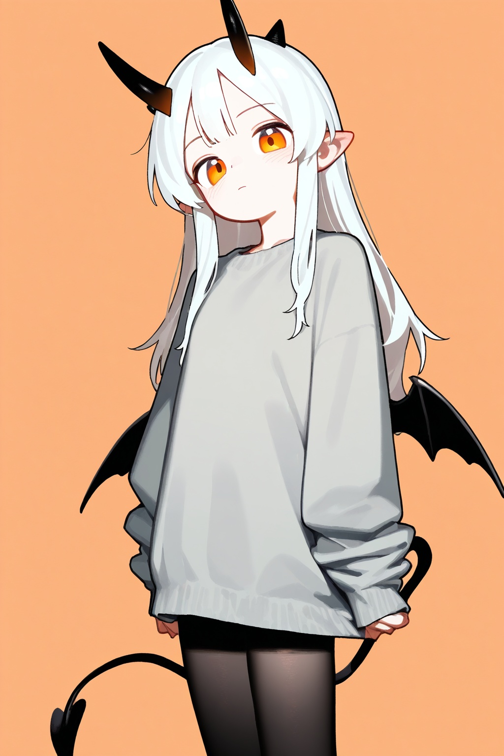 1girl,  orange background,  solo on Tensor.Art