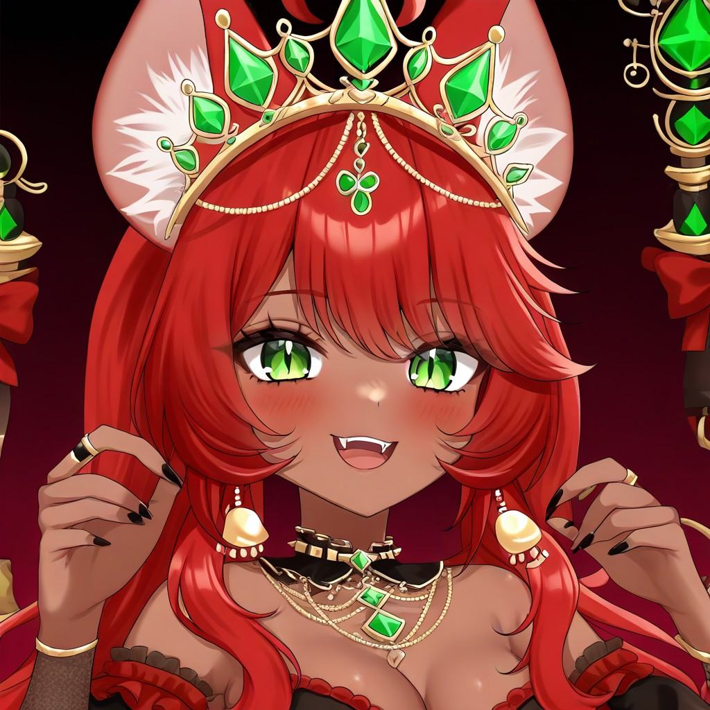 1girl,  red hair,  animal ears on Tensor.Art