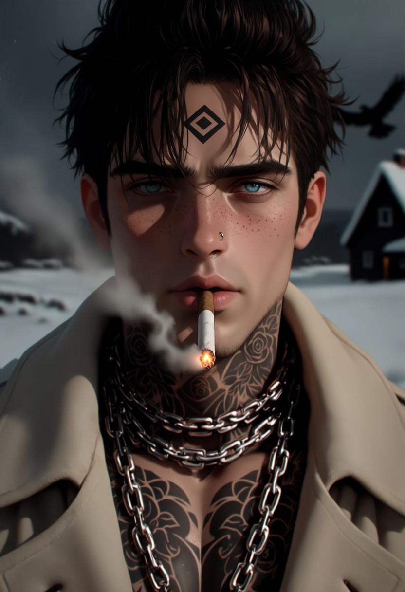 A young,  fair-skinned man,  appearing to be in his early twenties on Tensor.Art