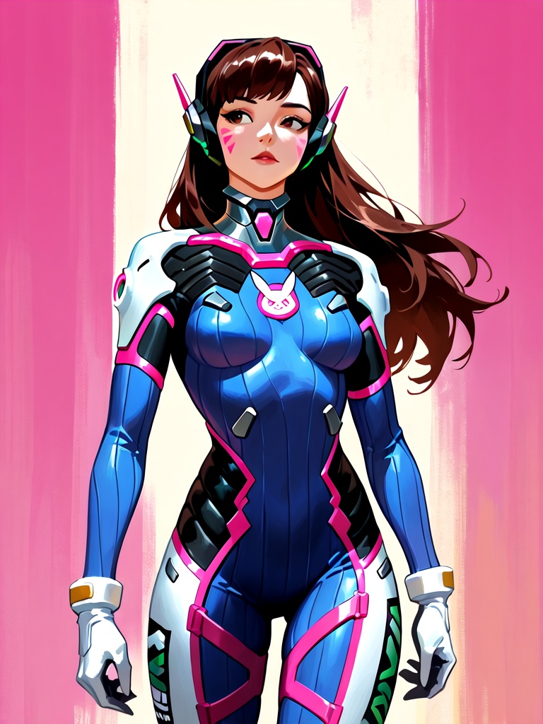 1girl,  d.va (overwatch),  general on Tensor.Art