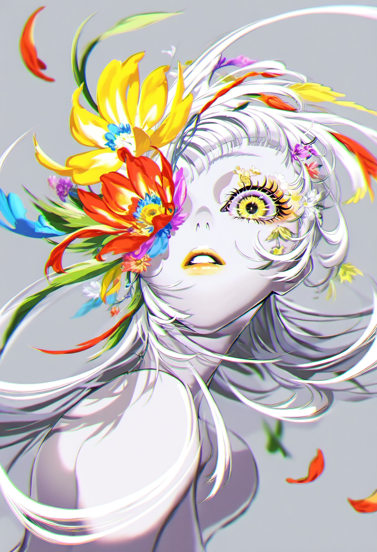 1girl,  solo,  flower on Tensor.Art