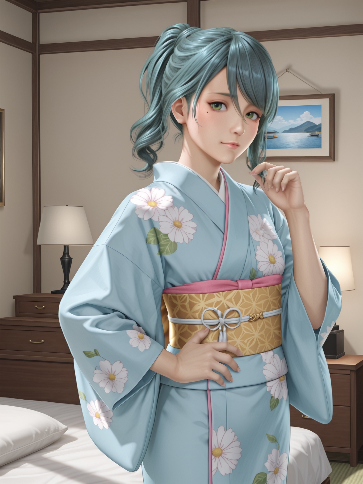 tamaki \(doax vv\),  ponytail,  mole under eye on Tensor.Art
