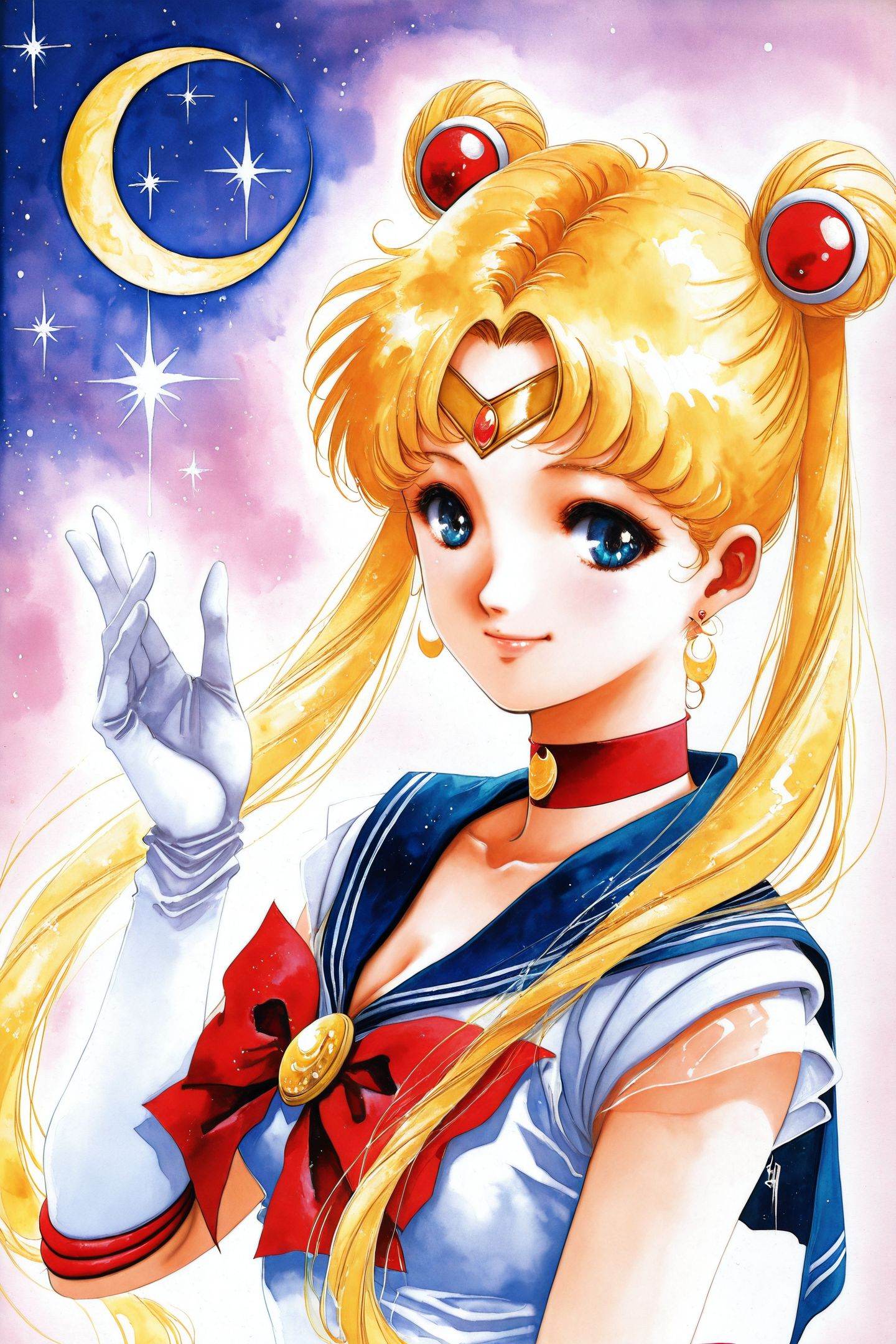 Haruhiko Mikimoto Style,  1girl,  tsukino usagi on Tensor.Art