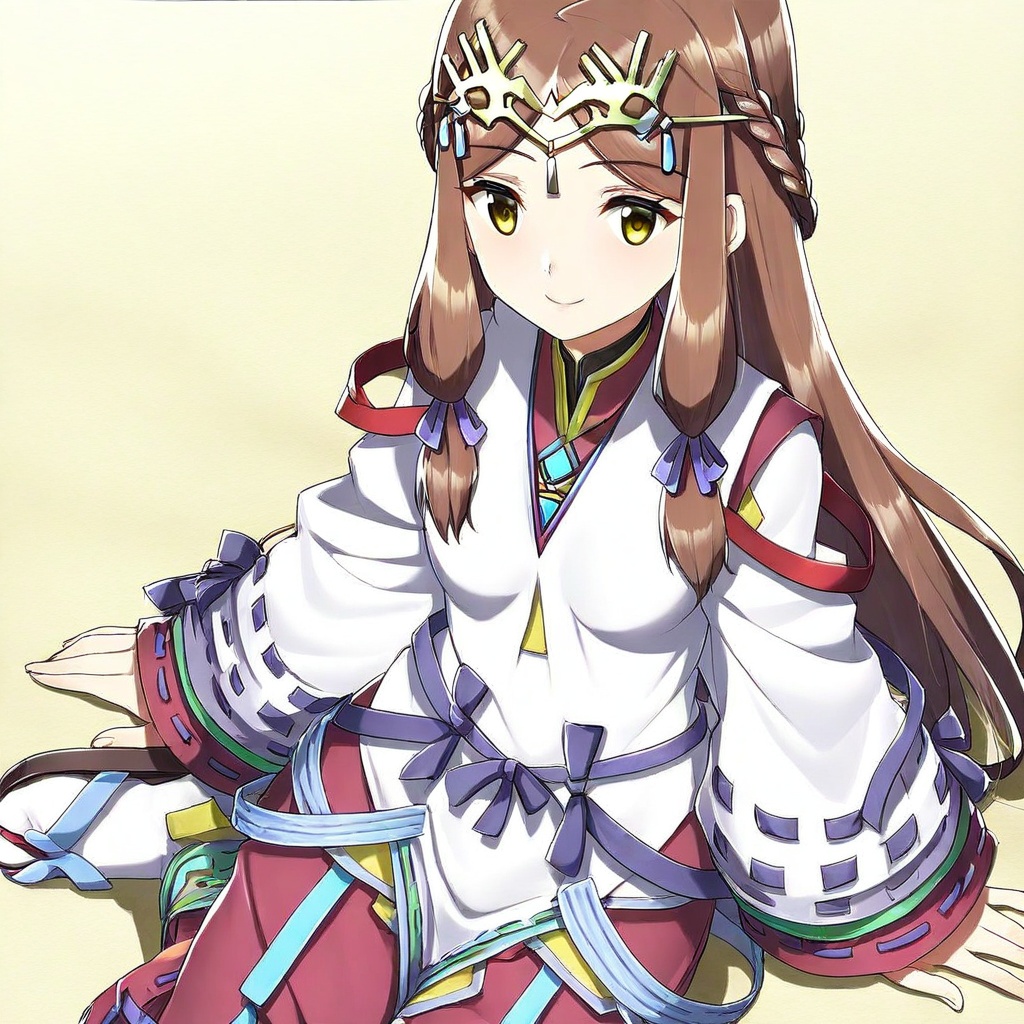 fan la norne \(xenoblade\),  dark brown hair,  long hair on Tensor.Art