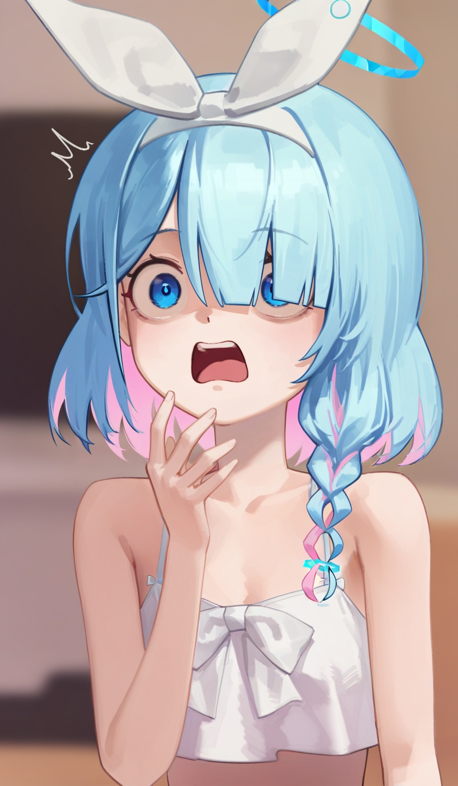 <lora:YoonYorry-Style:1.2>,upper body,1girl,arona \(blue archive\),blue archive,meme,open_mouth,shocked_black_guy_(meme),wide-eyed,