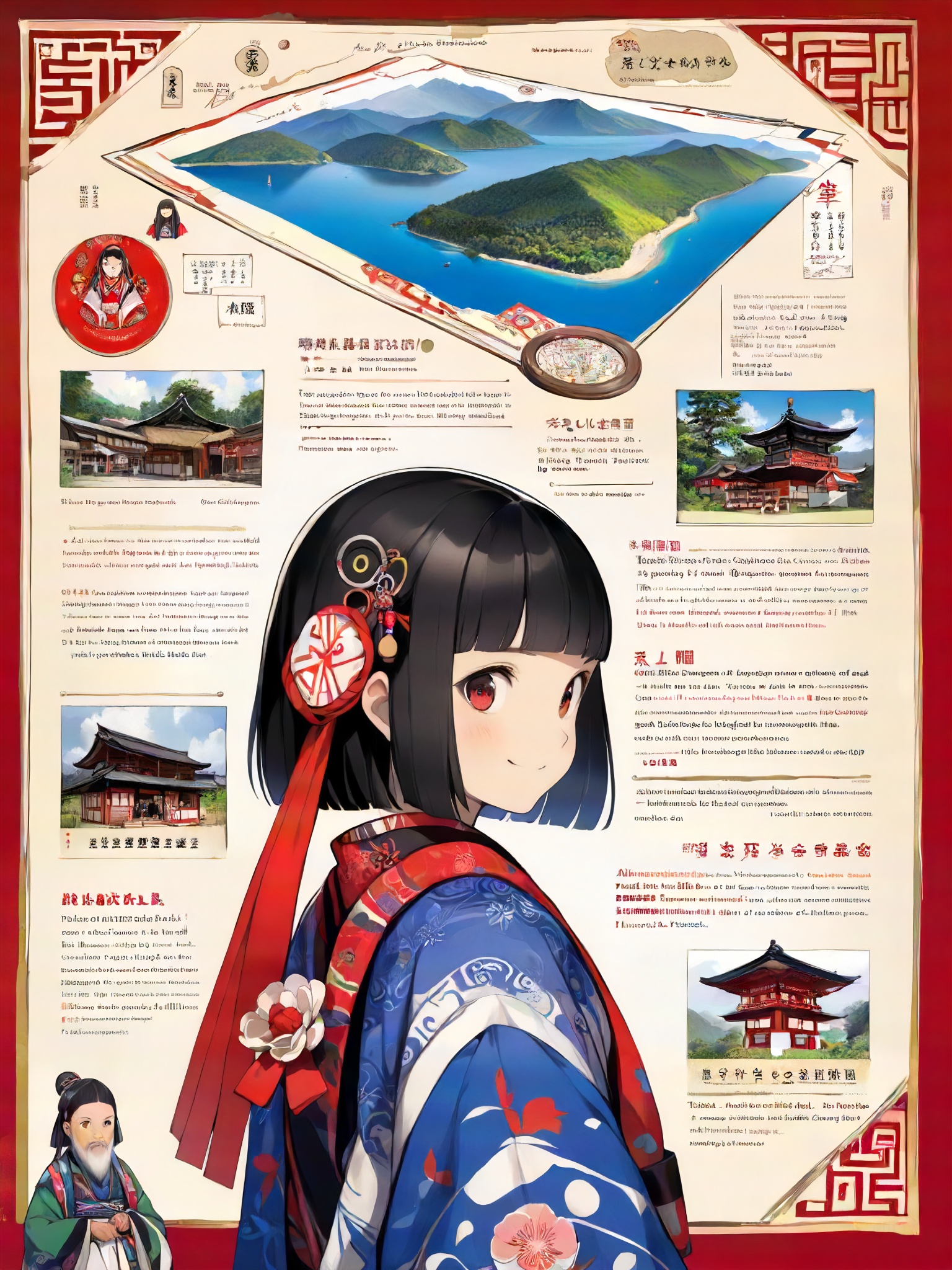 Masterpieces,  tourist-magazine style,  guide maps on Tensor.Art