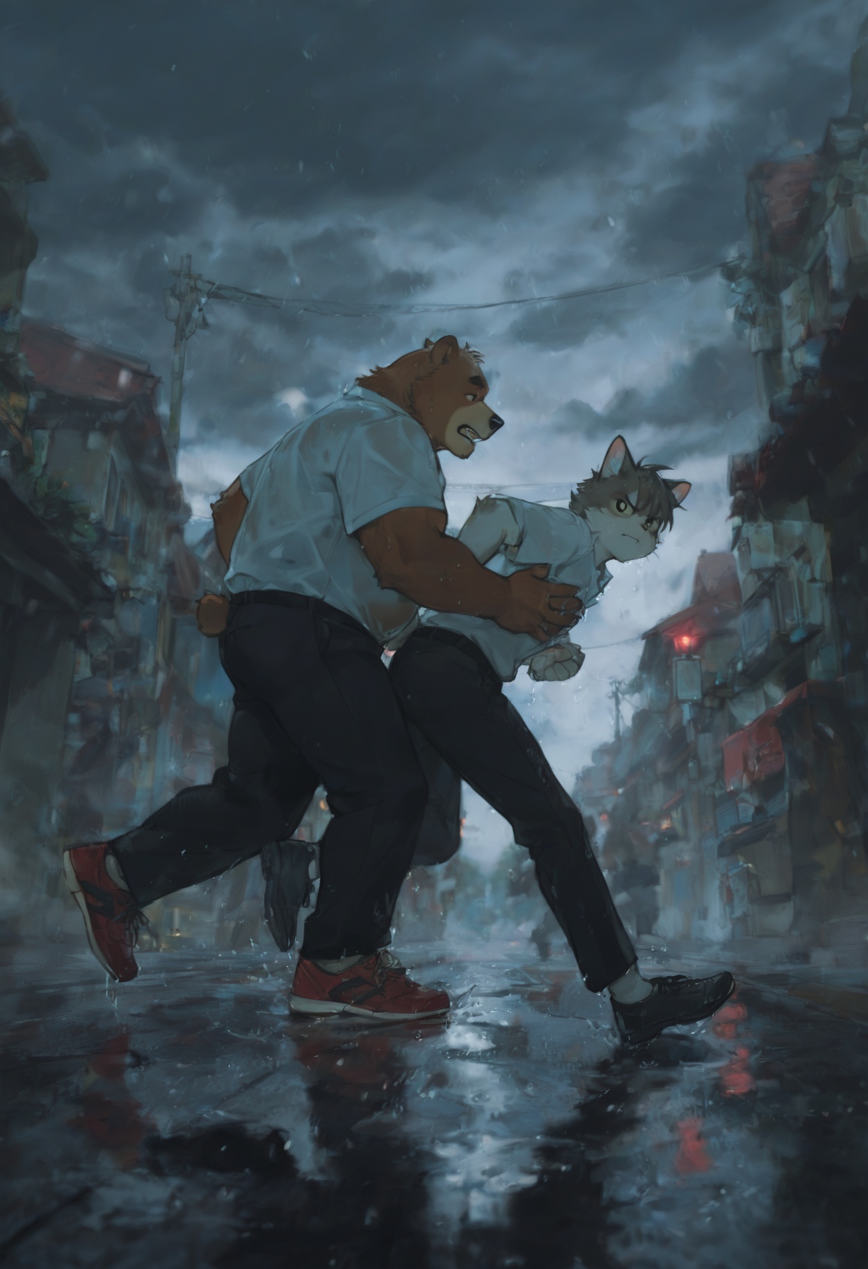 4k,  (anime coloring),  detailed background on Tensor.Art