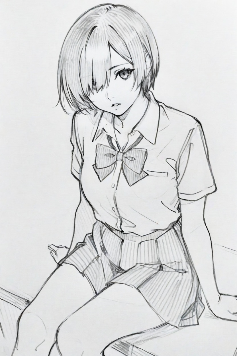 linesketch,  pencilart,  simple line work on Tensor.Art