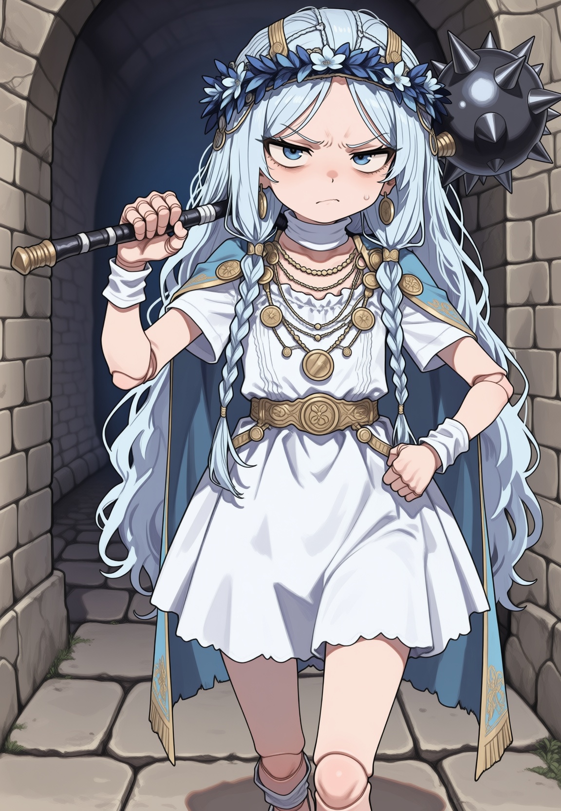 anime screencap,  1girl,  blue hair on Tensor.Art