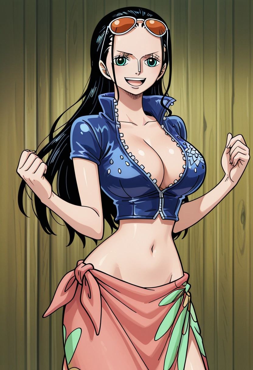 nico robin ,  green eyes,  black hair on Tensor.Art