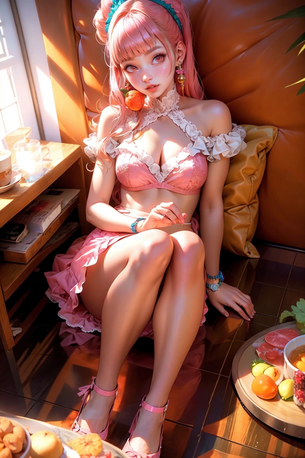 (masterpiece:1.2),best quality,highres,extremely detailed CG,perfect lighting,8k wallpaper,photograph,photorealistic,1girl,long pink hair,full body display,<lora:FF_20240112152652-000008:0.8>,