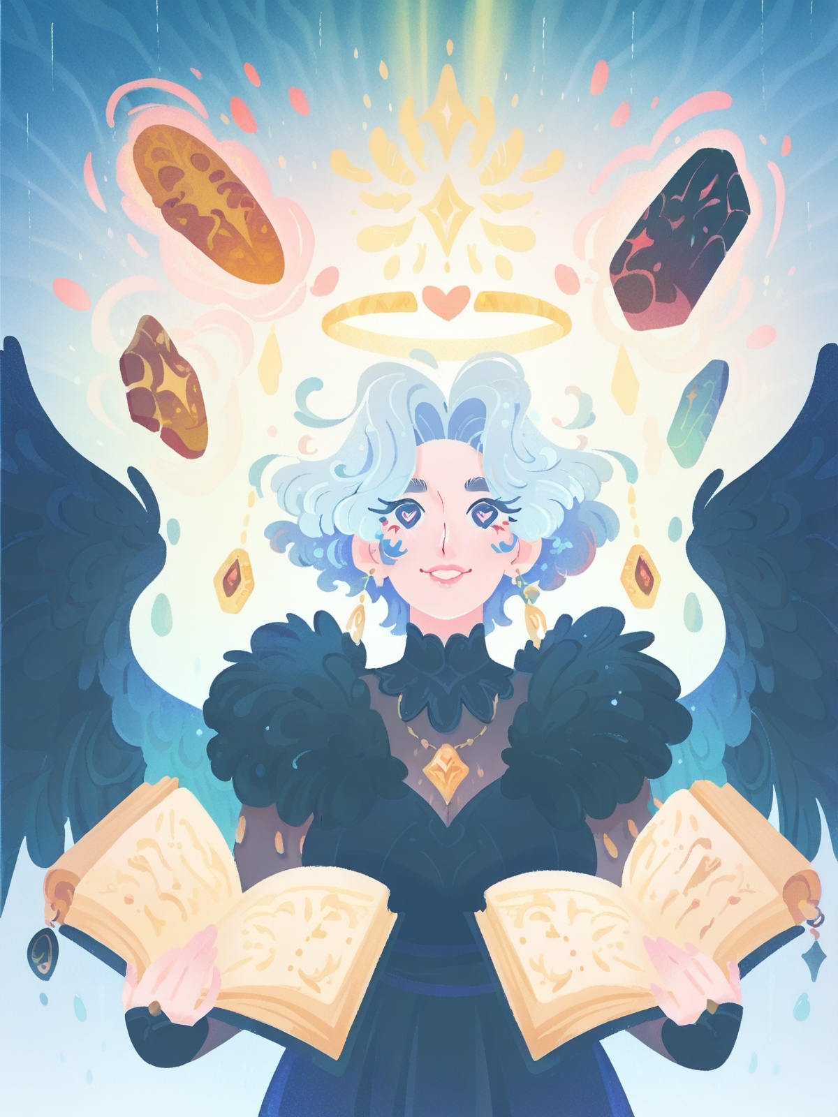 ke1ko,  mature female,  dark angel with black wings on Tensor.Art