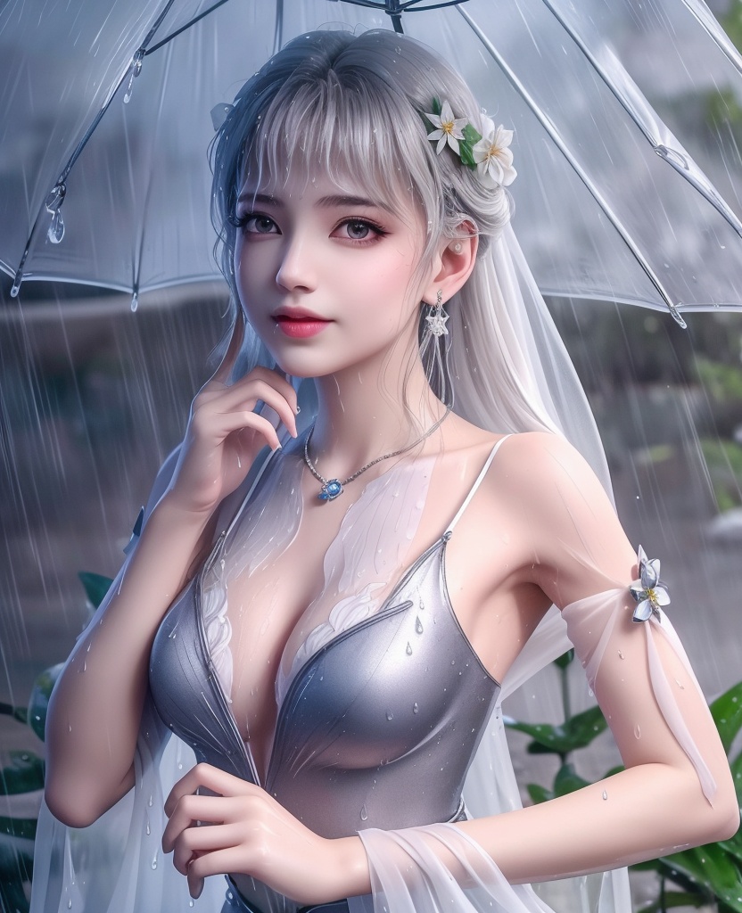 <lora:554-DA-武动乾坤-林青檀-V2:0.8>(,1girl, ,best quality, ),looking at viewer, ,ultra detailed 8k cg, ultra detailed background,  ultra realistic 8k cg,          cinematic lighting, cinematic bloom, (( , )),,  , unreal, science fiction,  luxury, jewelry, diamond, pearl, gem, sapphire, ruby, emerald, intricate detail, delicate pattern, charming, alluring, seductive, erotic, enchanting, hair ornament, necklace, earrings, bracelet, armlet,halo,masterpiece, (( , )),, realistic,science fiction,mole, ,cherry blossoms,(((, , ultra high res, (photorealistic:1.4), raw photo, 1girl, wet clothes, rain, sweat, ,wet, )))(( , ))   (cleavage), (),