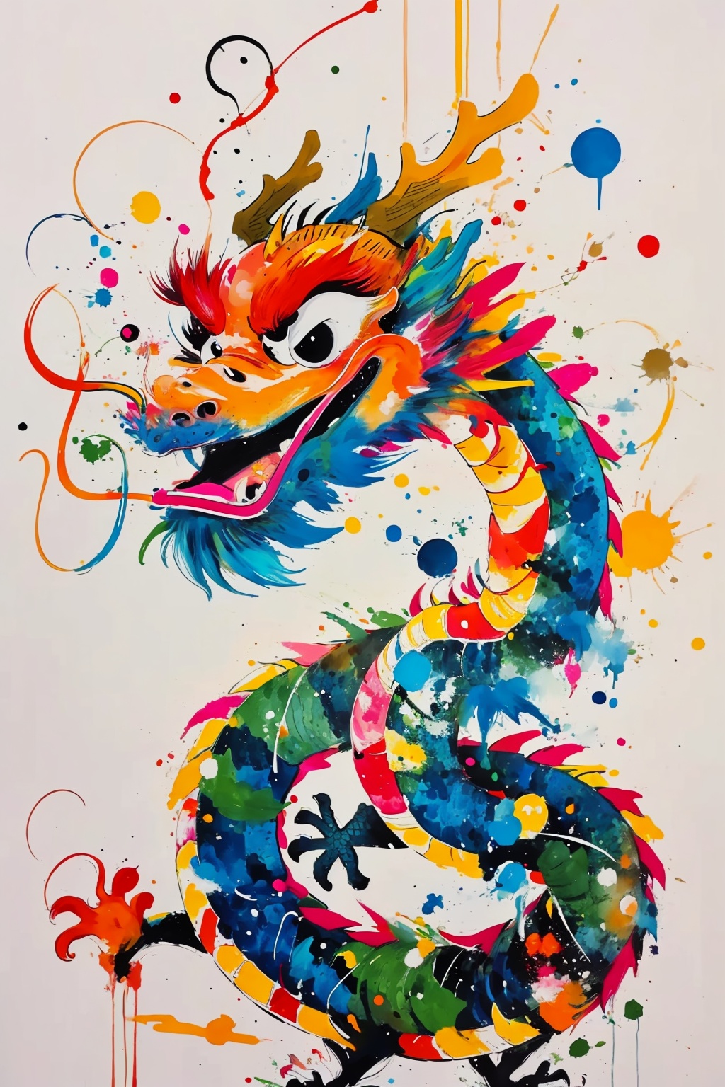 lcxl,looking at viewer,white background,no humans,traditional media,animal focus,<lora:lcxl:0.8>,dragon,, masterpiece, best quality,