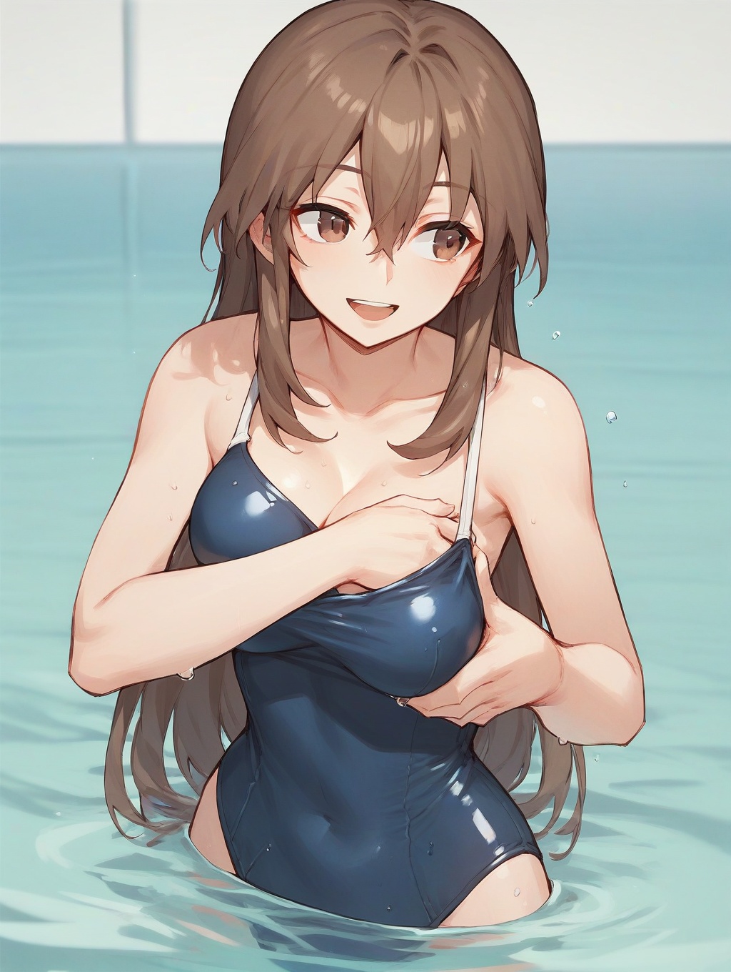 1girl,  solo,  adjusting bra on Tensor.Art