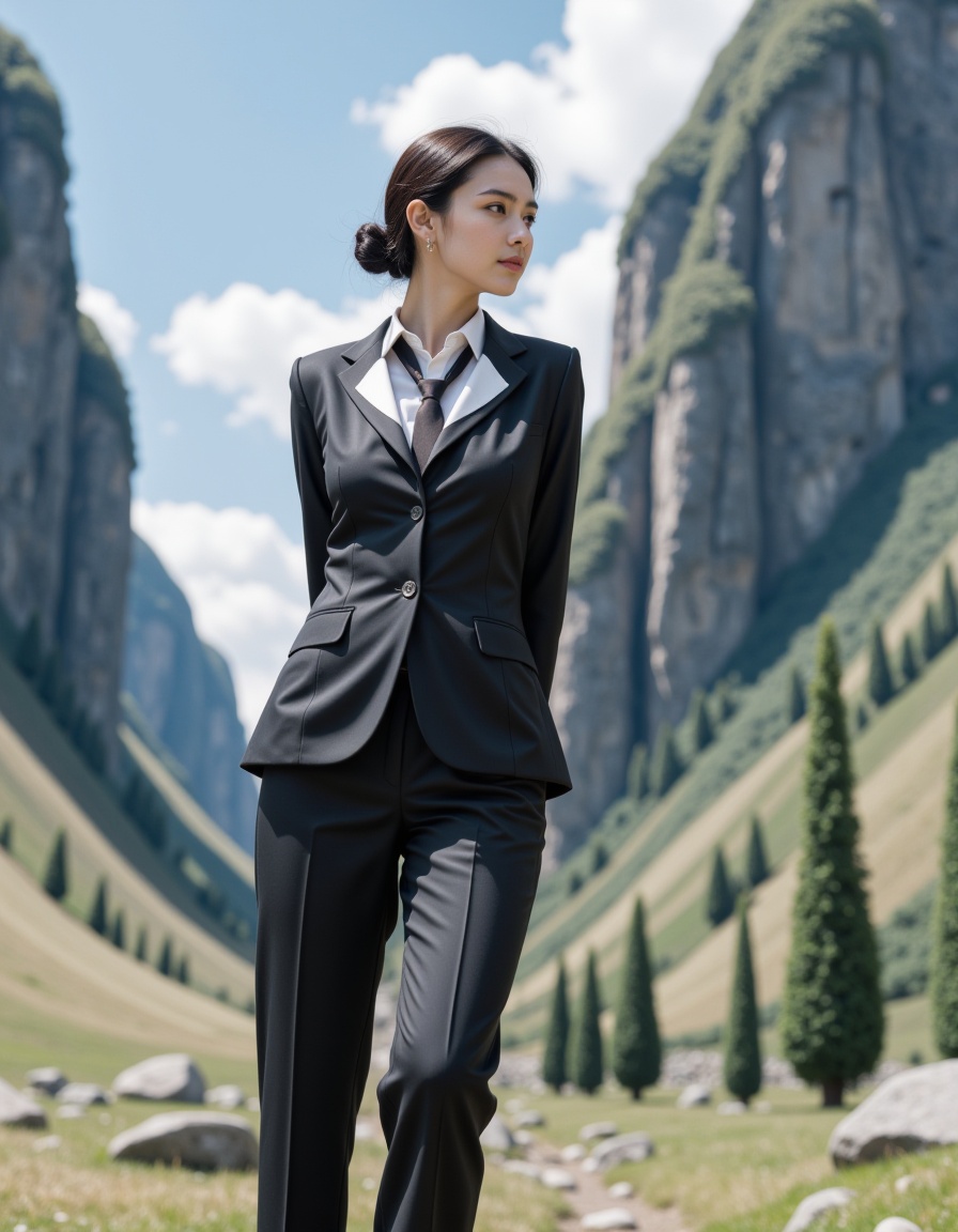 1girl,waist up,realistic,suit,outdoors,