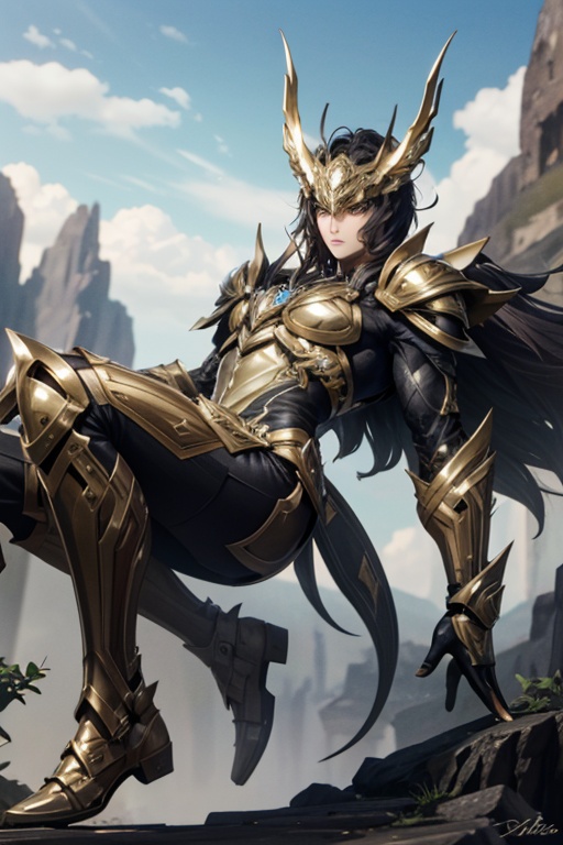 <lora:Hxarmour_00703:0.7>,Leaning back,hxarmour,1[girl|man],(blue armour:1.3),Mythical Landscapes Calcite Deposit,